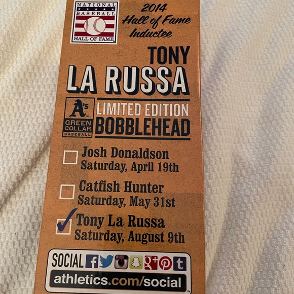 Oakland A's Tony LA Russa Limited Edition Bobblehead 2014 - Picture 2 of 9